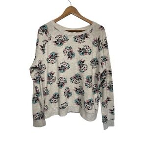 Disney Mickey Mouse Gray Sweatshirt‎ Crewneck Graphic Print Size L